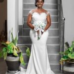 Clean Beautiful African Bride Glowing in Her wedding Dress